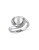 Concerto White Pearl 0.1 tcw Diamond and Sterling Silver Twisted Ring - WHITE - 8