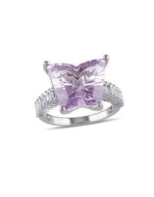 Concerto 8.70 CT TWC Amethyst and White Topaz Sterling Silver Butterfly Ring - TOPAZ - 9