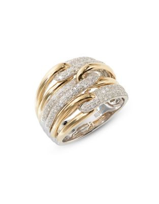 Effy 14k Two-Tone Diamond Multi-Loop Ring - WHITE GOLD - 7