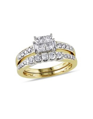 Concerto Diamonds and Yellow Gold Bridal Set Ring - DIAMOND - 5
