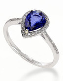 Effy 14K White Gold Diamond Natural Diffused Ceylon Sapphire Ring - BLUE - 7