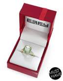 Effy 14K Yellow Gold Diamond and Green Amethyst Ring - LIGHT GREEN - 7