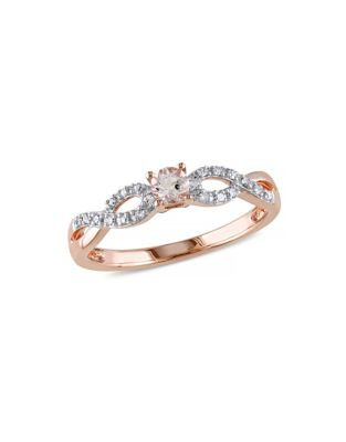 Concerto 0.16TCW Morganite and Diamond Ring - ROSE GOLD - 8