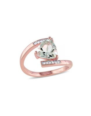 Concerto 1.4 TCW Green Amethyst Ring With 0.06 TCW Diamonds - AMETHYST - 8