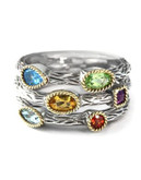 Effy Sterling Silver And 18 Kt Yellow Gold Multi Ring - SILVER/GOLD - 7