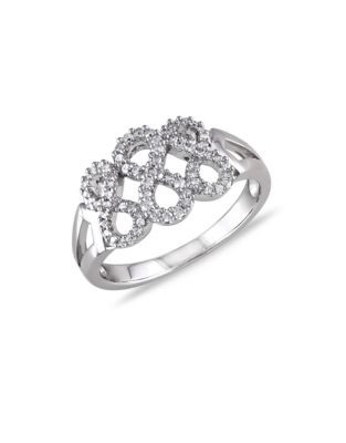 Concerto Diamond and Sterling Silver Graduated Infinity Ring - DIAMOND - 6