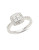 Jewellery Bay Value 14K White Gold and Diamond Mini Cushion Cut Ring - DIAMOND - 6