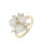 Fine Jewellery 10K Yellow Gold White Sapphire and Pearl Ring - PEARL - 7