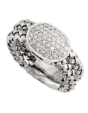 Effy Sterling Silver Diamond Woven Ring - DIAMOND - 7