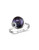 Concerto Sterling Silver Black Freshwater Pearl and 0.02 TCW Diamond Swirl Ring - BLACK - 7