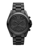 Michael Kors Mid-Size Black Tone Stainless Steel Bradshaw Chronograph Watch - BLACK