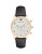 Emporio Armani Chronograph Leather Strap Watch - BLACK