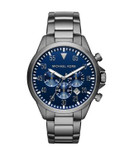 Michael Kors Gunmetal Stainless Steel Chronograph Watch - SILVER