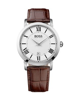 Boss Mens Analog Gentleman 1513136 Watch - BROWN