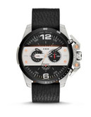 Diesel Ironside Stainless Steel & Leather Chronograph Strap Watch - BLACK