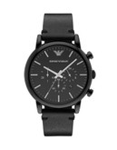Emporio Armani Chronograph Stainless Steel Watch - BLACK