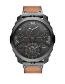 Diesel Machinus Stainless Steel Leather Watch - BROWN
