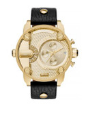 Diesel Daddy Stainless Steel Leather Chronograph Watch - GOLD