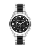 Michael Kors Gareth Two-Tone Stainless Steel and Silicone Chronograph Watch - SILVER