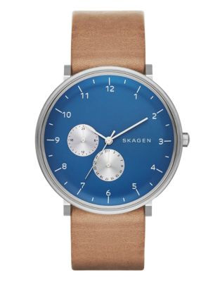 Skagen Denmark Hald Analog Mens Watch SKW6167 - BLUE/BROWN
