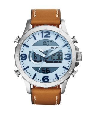 Fossil Mens Digital Nate JR1492 Watch - BROWN