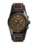 Fossil Coachmen Chronograph Stainless Steel Watch - BROWN