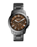 Fossil Grant Gunmetal Tone Stainless Steel Chronograph Watch - GREY
