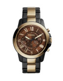 Fossil Grant Two-Tone Stainless Steel Chronograph Watch - TWO TONE