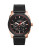 Fossil Knurled Rose Goldtone Stainless Steel Leather Chronograph Watch - BLACK