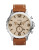 Fossil Stainless Steel Leather Chronograph Watch - BROWN