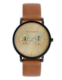 Ted Baker Mens Multifunction Leather Strap Watch 10009249 - BROWN