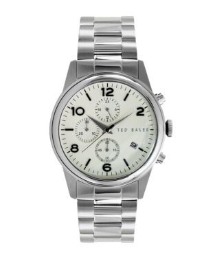 Ted Baker Mens Stainless Steel Chronograph Watch 10017103 - SILVER