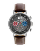 Ted Baker Mens Chronograph Leather Strap Watch 10023469 - BROWN