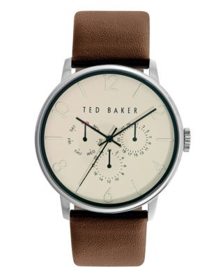 Ted Baker Mens Multifunction Leather Strap Watch 10023493 - BROWN