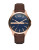 Armani Exchange Analog Hampton Leather-Strap Watch - BROWN