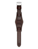 Fossil Large Brown Saddle Leather Watch Strap - BROWN