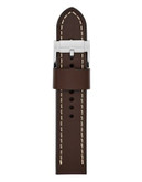 Fossil Large Brown Leather Watch Strap - BROWN
