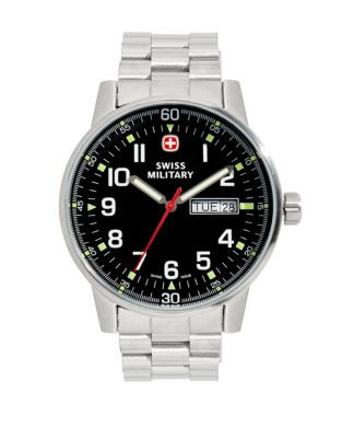 Swiss Military Commando Day Stainless Steel Watch - SILVER