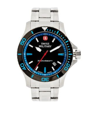 Swiss Military Seaforce Driver Stainless Steel Watch - SILVER