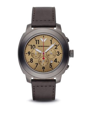 Emporio Armani Mens Gunmetal Chronograph with Sunray Dial Watch AR6055 - BROWN