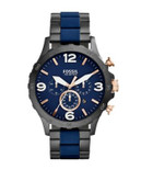 Fossil Mens Chronograph Nate Watch JR1494 - BLUE