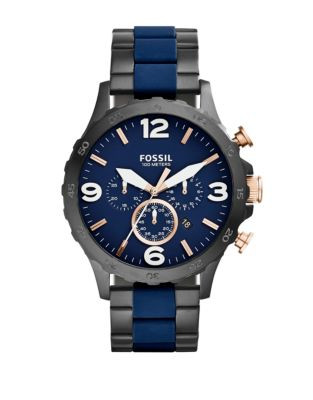 Fossil Mens Chronograph Nate Watch JR1494 - BLUE