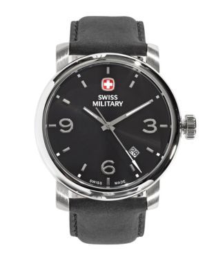 Swiss Military Classic Metro Numeral Watch - BLACK