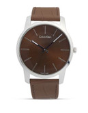 Calvin Klein Croc-Embossed Stainless Steel Watch - BROWN