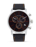 Calvin Klein Croc-Embossed Chronograph Watch - BLACK