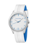 Calvin Klein Unisex Silicone Watch - SILVER
