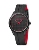 Calvin Klein Unisex Silicone Watch - BLACK