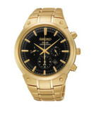 Seiko Stainless Steel Solar Chronograph Watch - GOLD