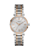 Guess Park Avenue Silver and Rose Gold Stainless Steel Watch - SILVER