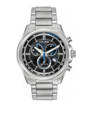 Citizen Stainless Steel Eco-Drive Tachymeter Chronograph Watch - SILVER